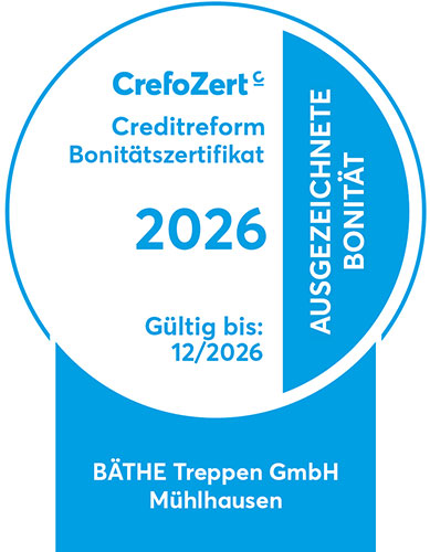 CrefoZert Auszeichnung von BÄTHE Treppen